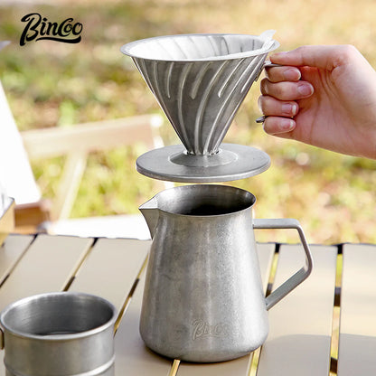 Stainless Steel Pour Over Coffee Dripper – Just Coffee V-Shaped Reusable Filter