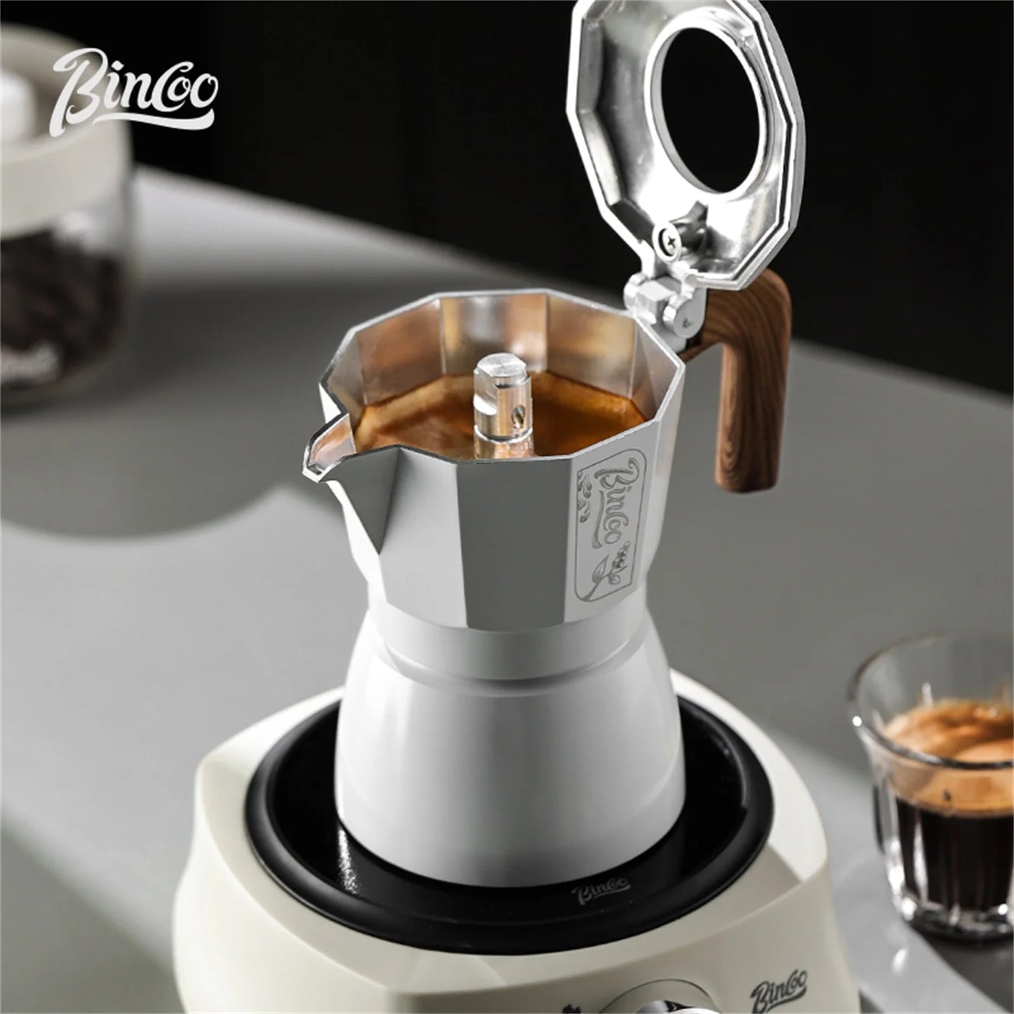Double Valve Moka Pot – Just Coffee Espresso Extraction Set 220V