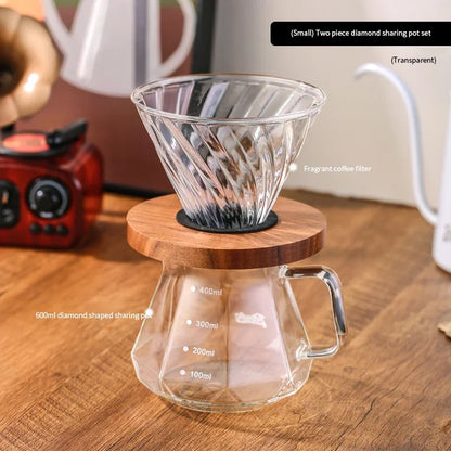 Hand Brew Coffee Maker Set – Just Coffee Sharing Pot & Long Spout Filter Cup