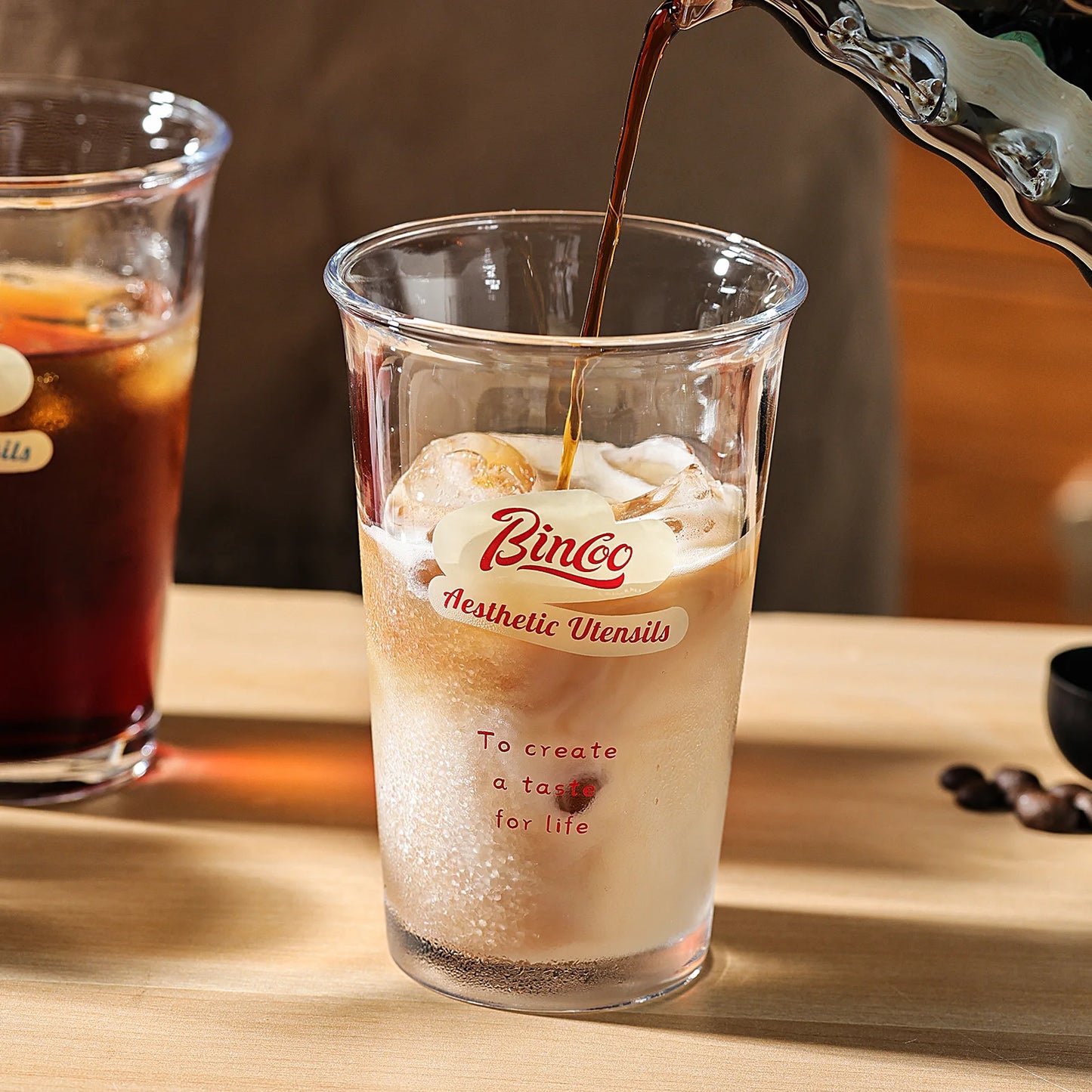 380ml Transparent Glass Coffee Cup – Just Coffee Wide Mouth Edition