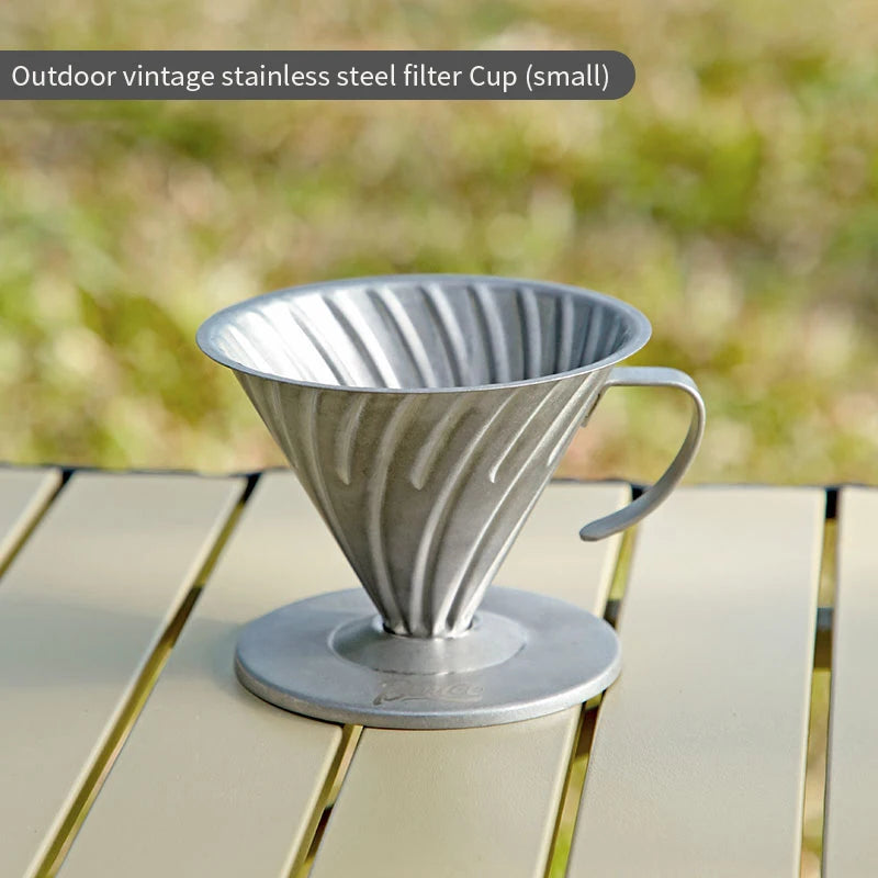Stainless Steel Pour Over Coffee Dripper – Just Coffee V-Shaped Reusable Filter