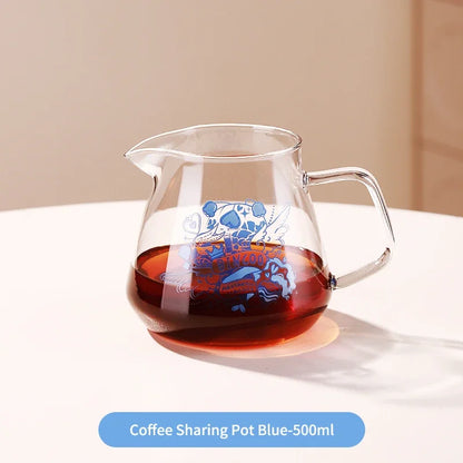 Glass Coffee Sharing Pot Set – Just Coffee Pour Over Dripper & Filter Cup