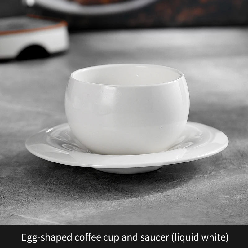 280ml Japanese Ceramic Coffee Mug with Saucer – Just Coffee Stone Pattern Edition