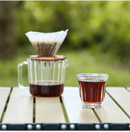 Clear Vertical Sharing Pot Set – Just Coffee Hand Brewed Kit (1–2 Cups)
