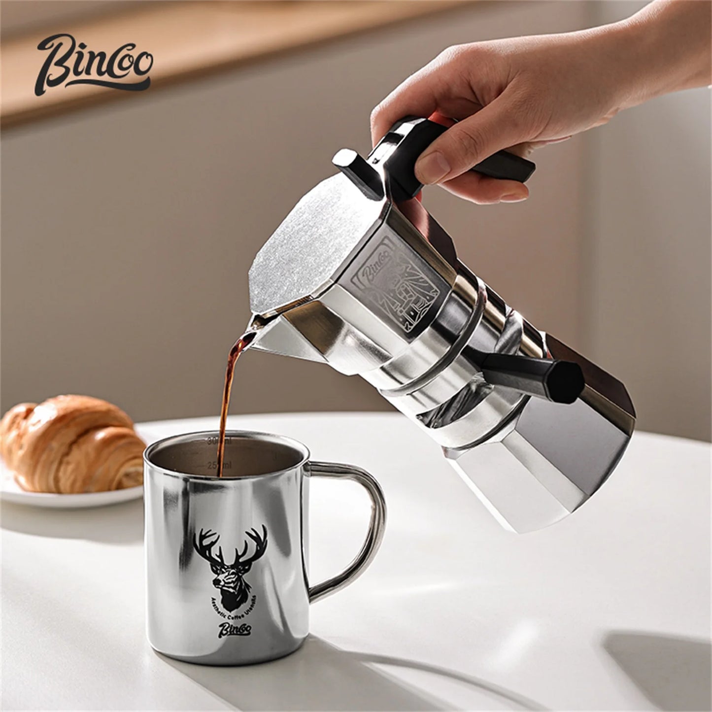 Thermostatic Double Valve Moka Pot – Just Coffee Classic Stovetop Espresso Maker