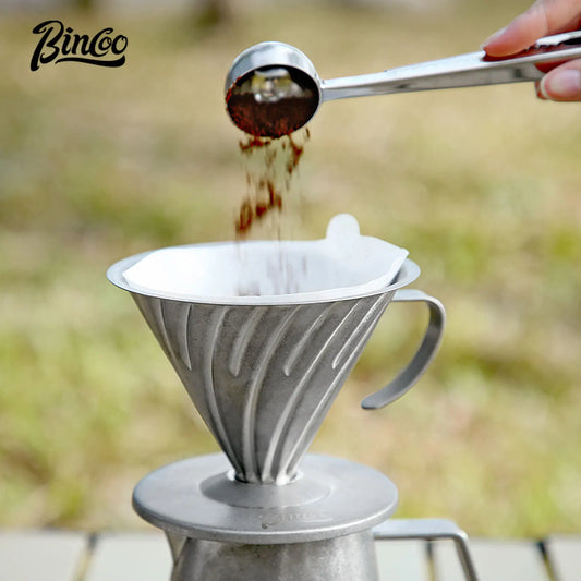 Stainless Steel Pour Over Coffee Dripper – Just Coffee V-Shaped Reusable Filter
