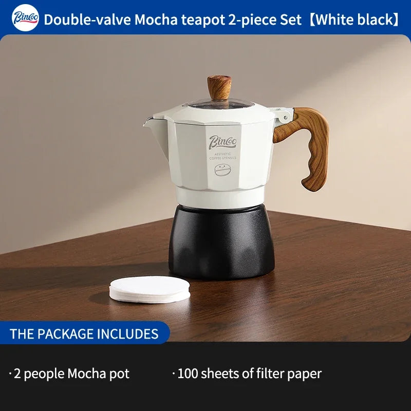 Dual Valve Moka Pot – Just Coffee Italian Espresso Maker 220V Set