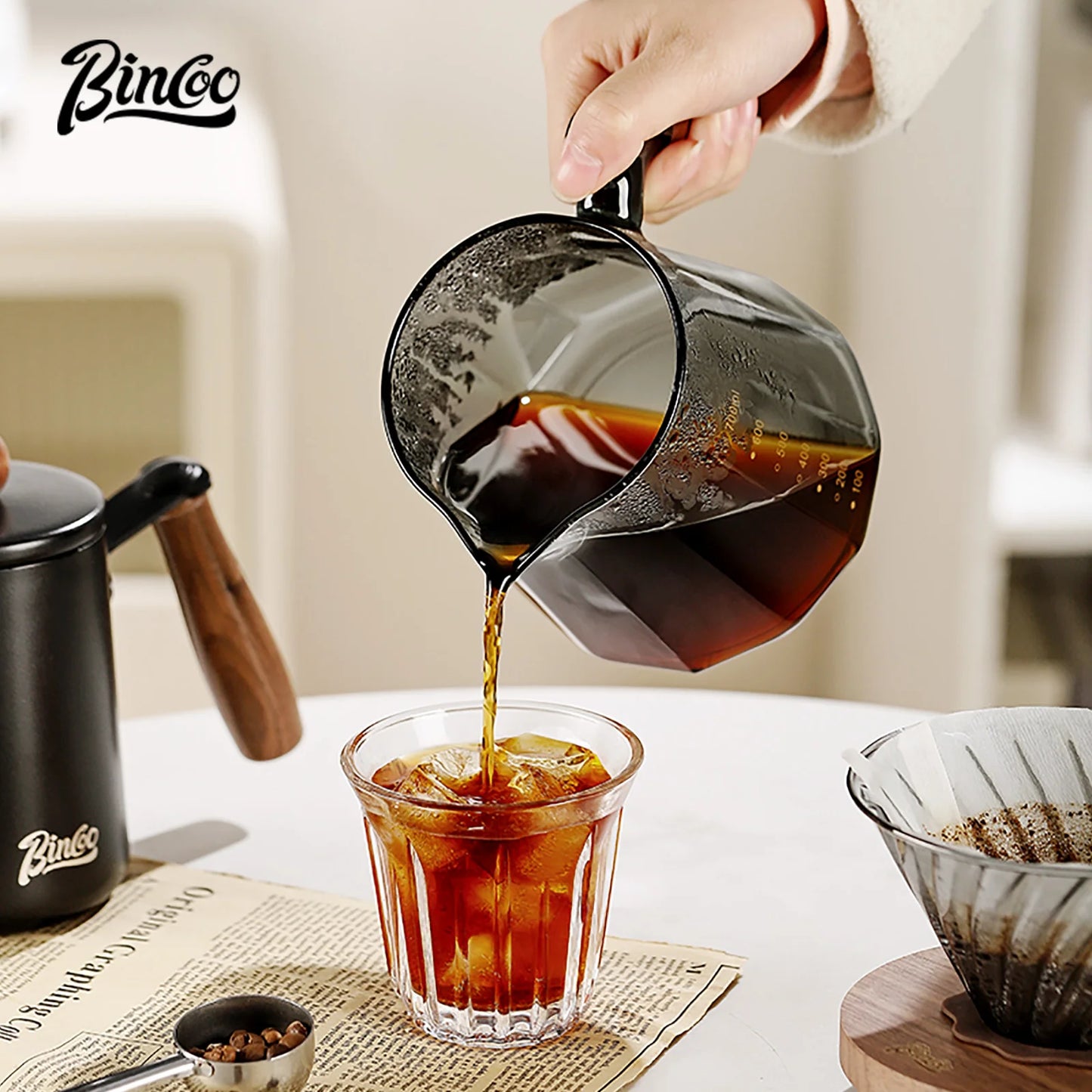 Pour Over Coffee Maker Set 800ml – Just Coffee Glass Carafe & Filter