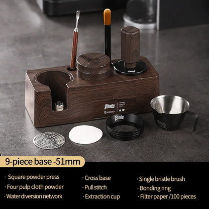 9-Piece Coffee Tamping Station Set 51–58mm – Just Coffee Barista Kit