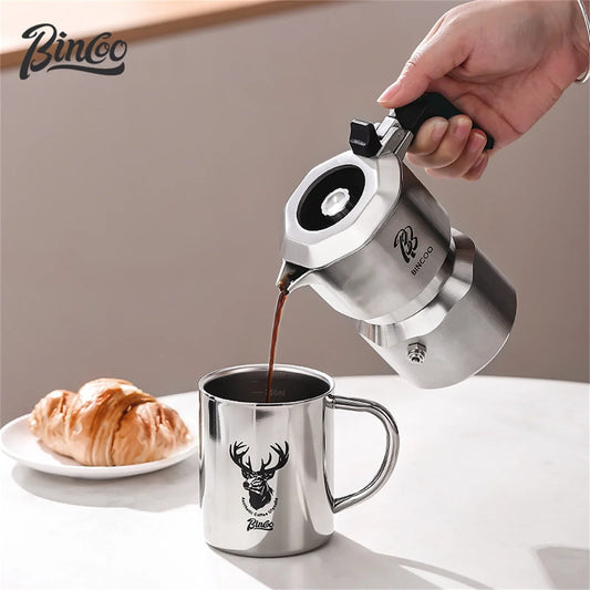 GT Pro Moka Pot – Just Coffee 316 Stainless Steel 3-Valve Espresso Maker