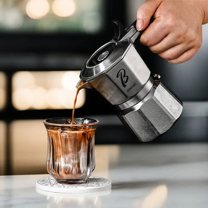 Three-Valve Stainless Steel Moka Pot – Just Coffee Barista Set