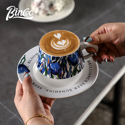 Ceramic Coffee Cup with Saucer 260ml – Just Coffee Latte Art Edition