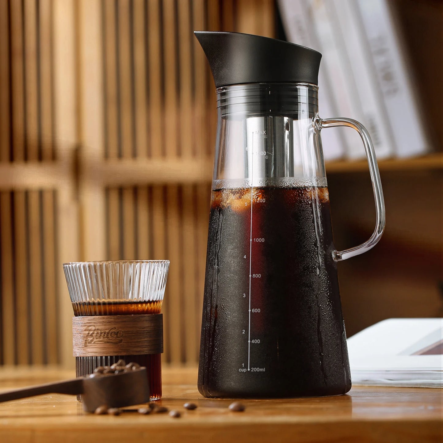 Cold Brew Coffee Maker – Just Coffee Removable Stainless Steel Filter Pitcher
