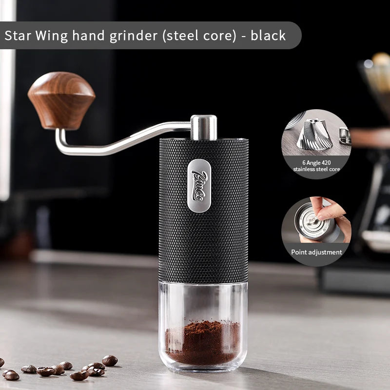 Manual Coffee Grinder – Just Coffee Portable Adjustable Stainless Steel Mill