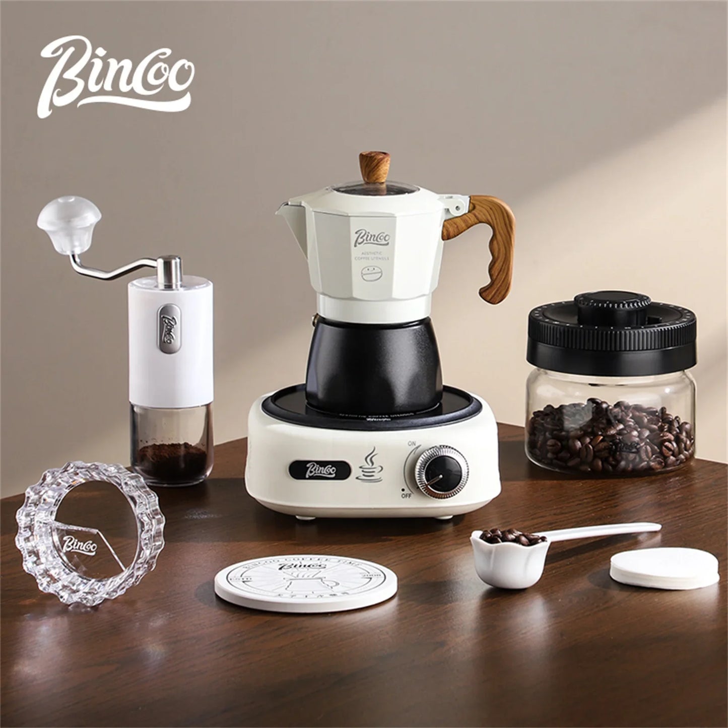 Dual Valve Moka Pot – Just Coffee Italian Espresso Maker 220V Set