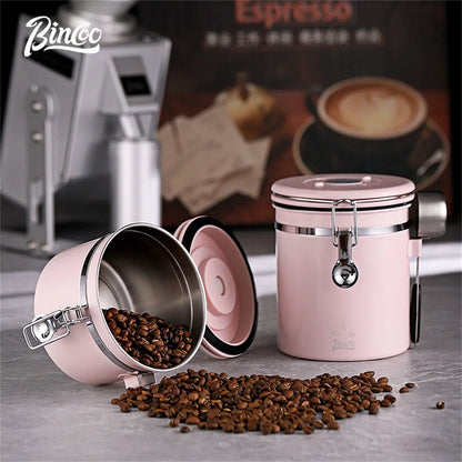 Stainless Steel Coffee Bean Canister – Just Coffee Airtight Storage with Valve