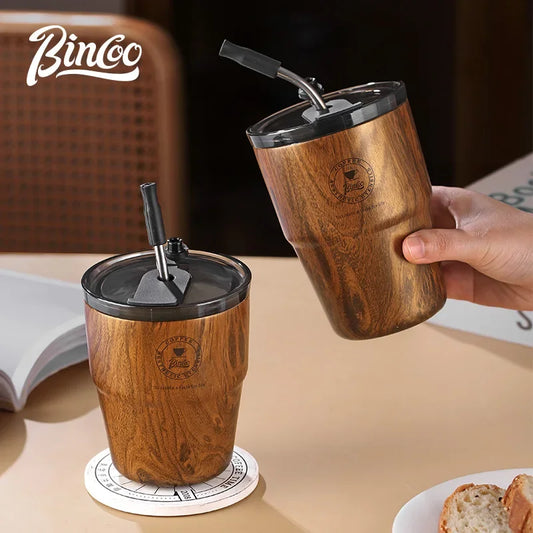 Wood Grain Insulated Coffee Cup – Just Coffee Retro Edition